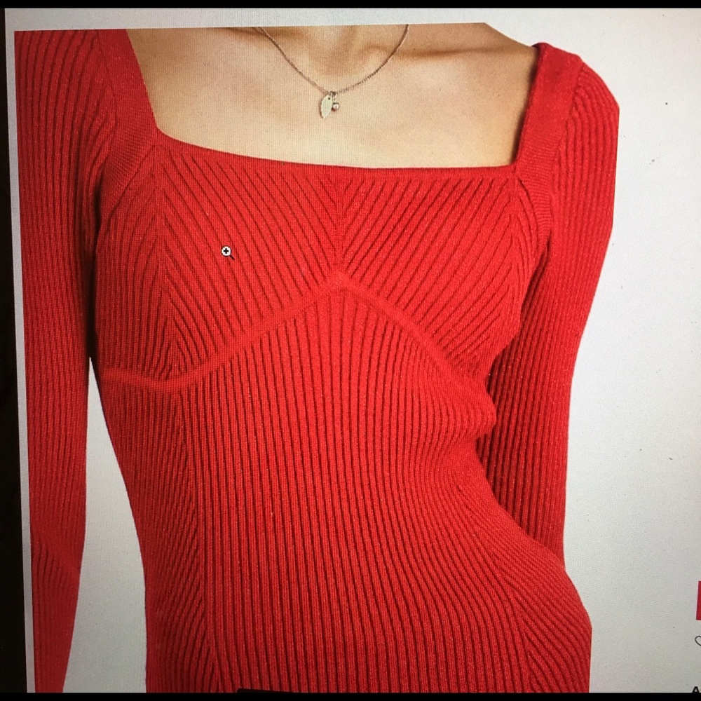 Gorgeous red sweater by Inc. for Macys. Bow detail in back. Never worn. Medium